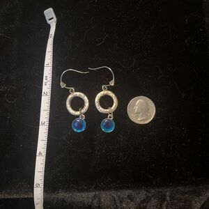 Silver and Blue Earrings